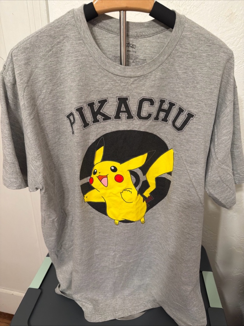 Pikachu Graphic T-Shirt - Gray & Yellow